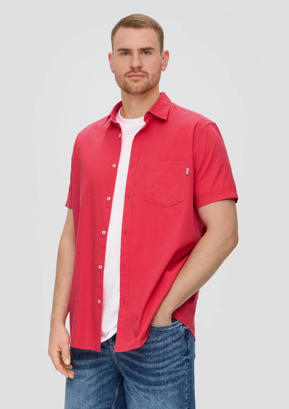 S.Oliver Kurzarmhemd Mit Button-Down-Kragen