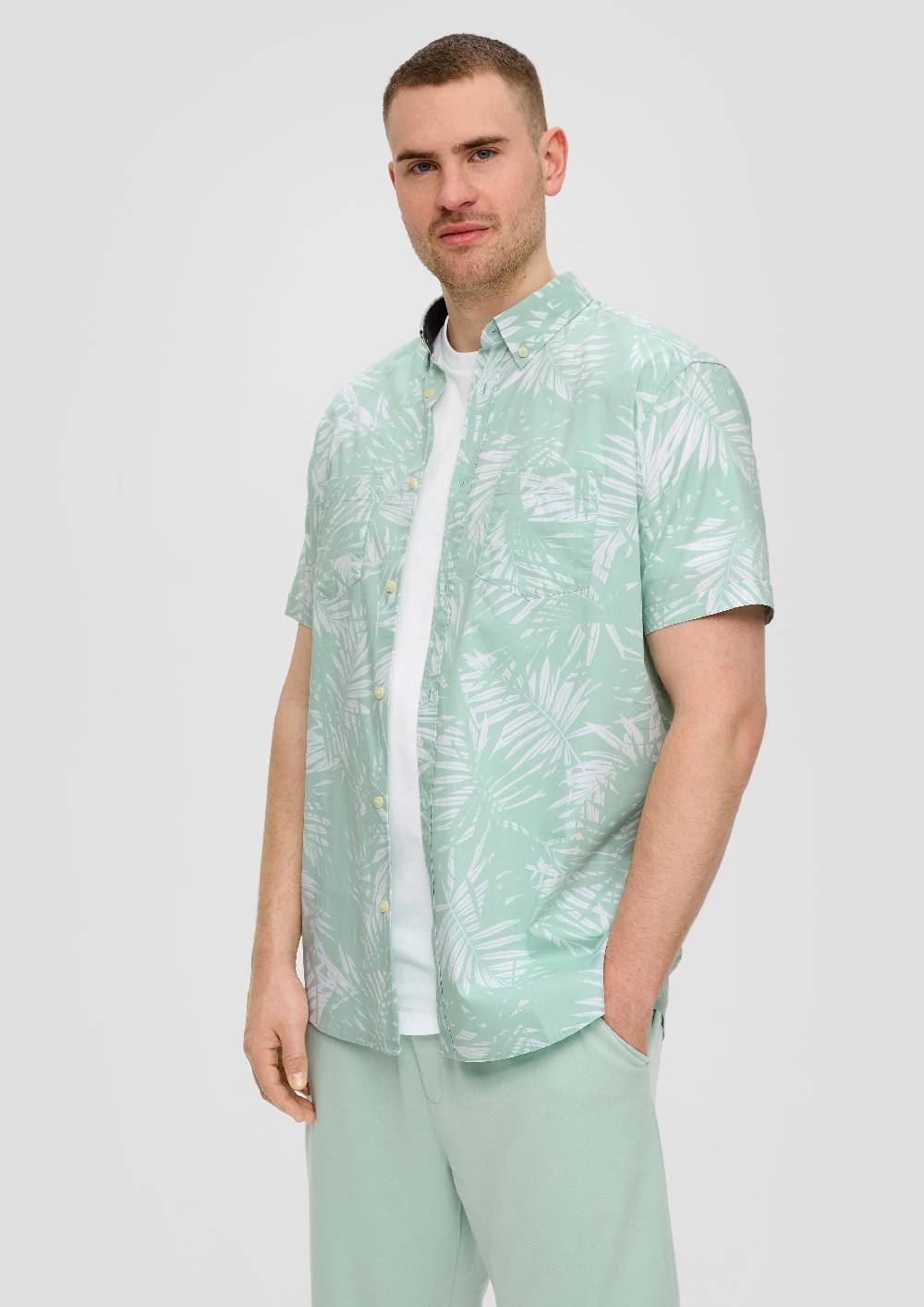 S.Oliver Kurzarmhemd Mit Button-Down-Kragen