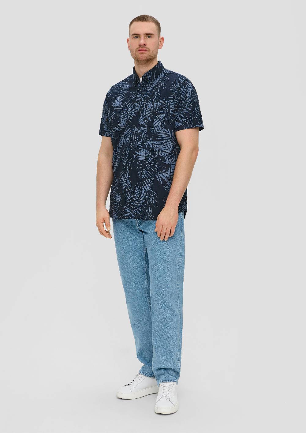S.Oliver Kurzarmhemd Mit Button-Down-Kragen