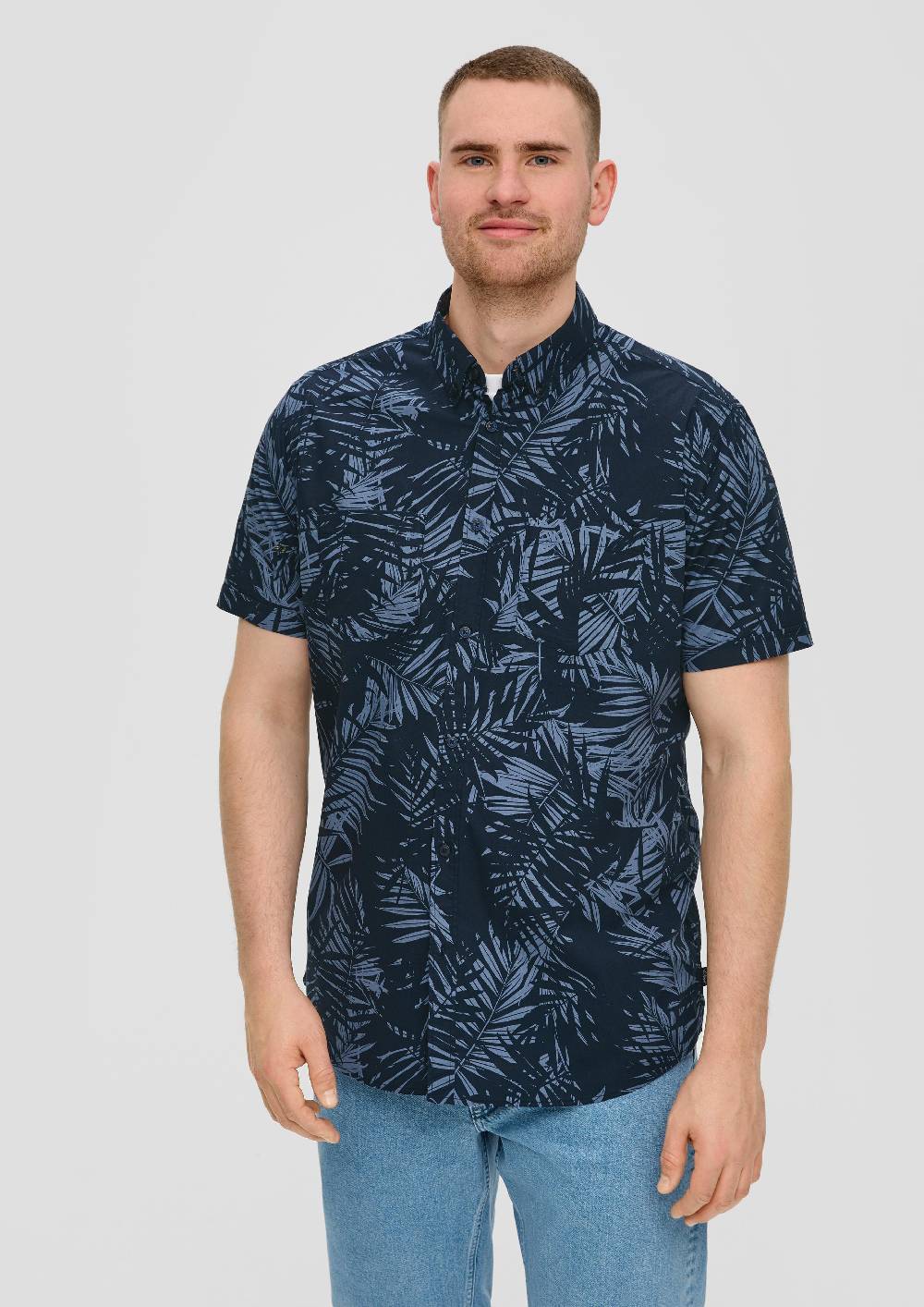 S.Oliver Kurzarmhemd Mit Button-Down-Kragen