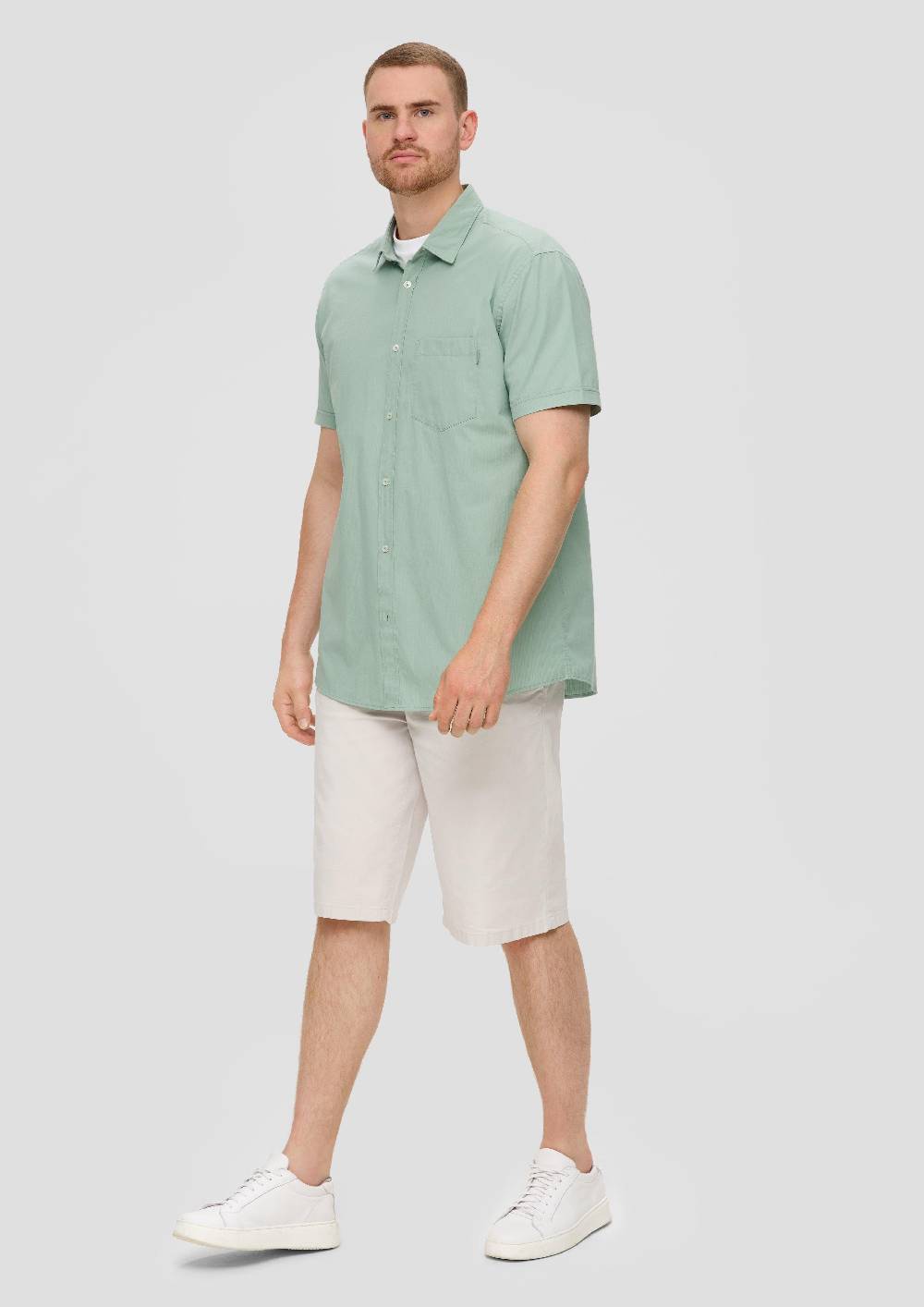 S.Oliver Kurzarmhemd Mit Button-Down-Kragen