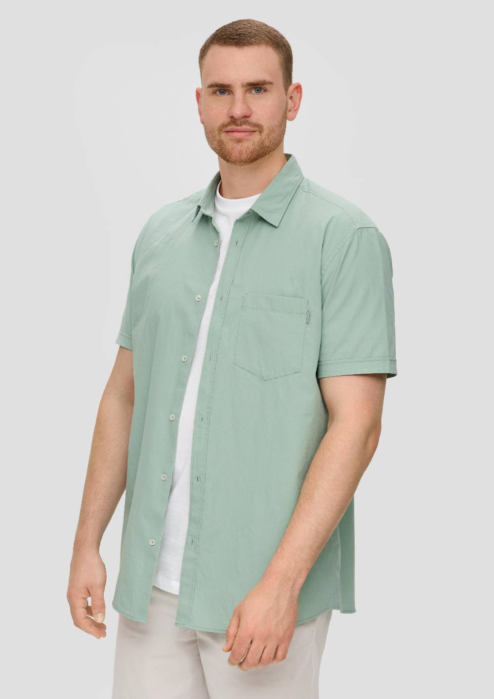 S.Oliver Kurzarmhemd Mit Button-Down-Kragen