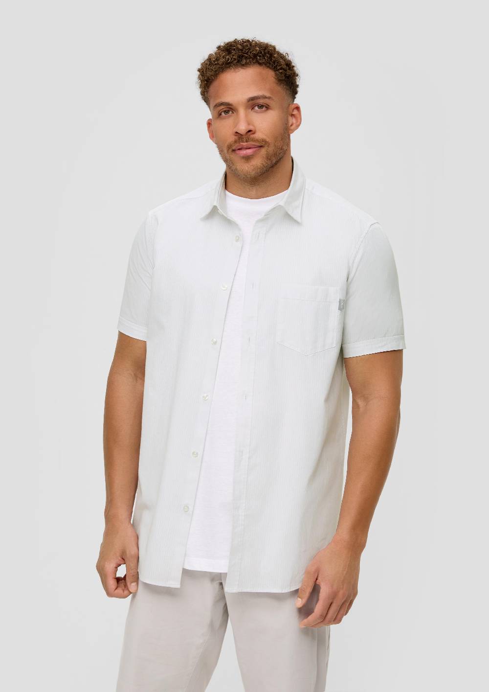 S.Oliver Kurzarmhemd Mit Button-Down-Kragen
