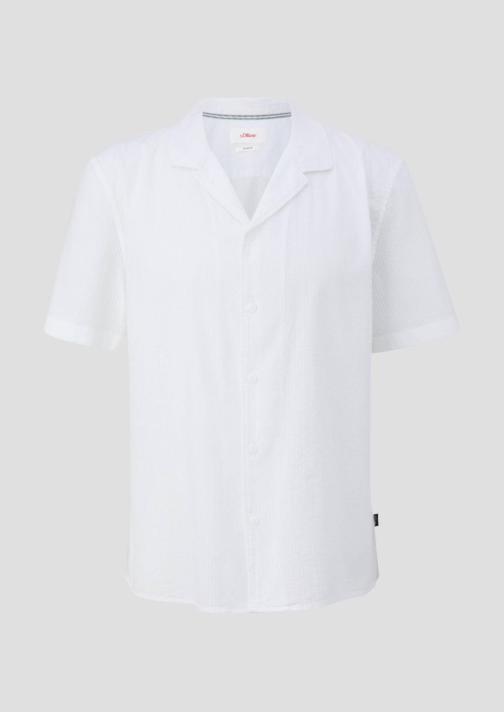 S.Oliver Kurzarmhemd Mit Crêpestruktur