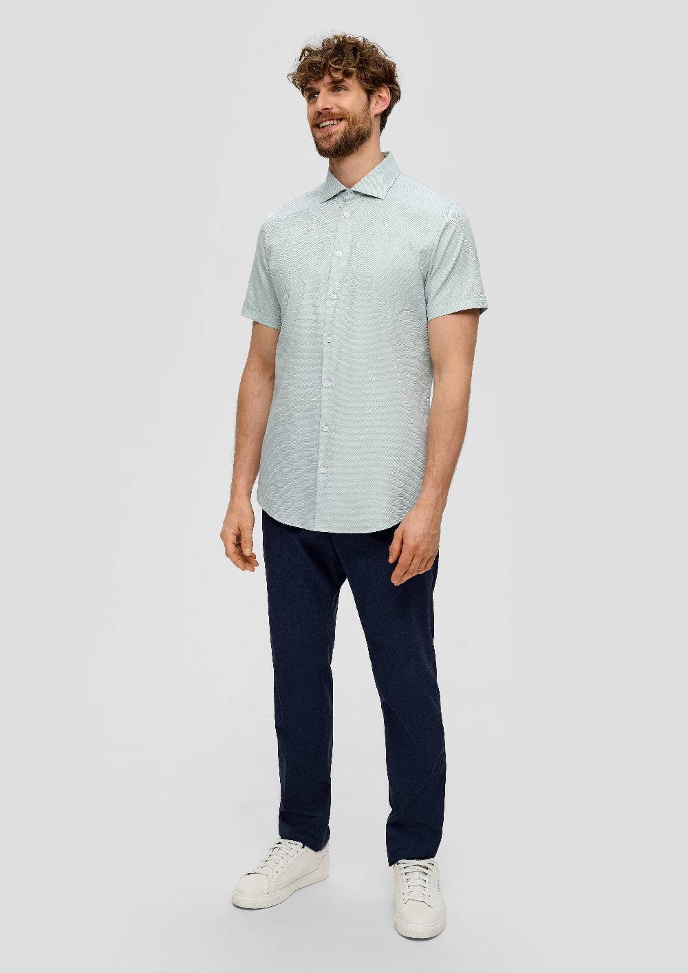 S.Oliver Kurzarmhemd Mit Dobby-Struktur