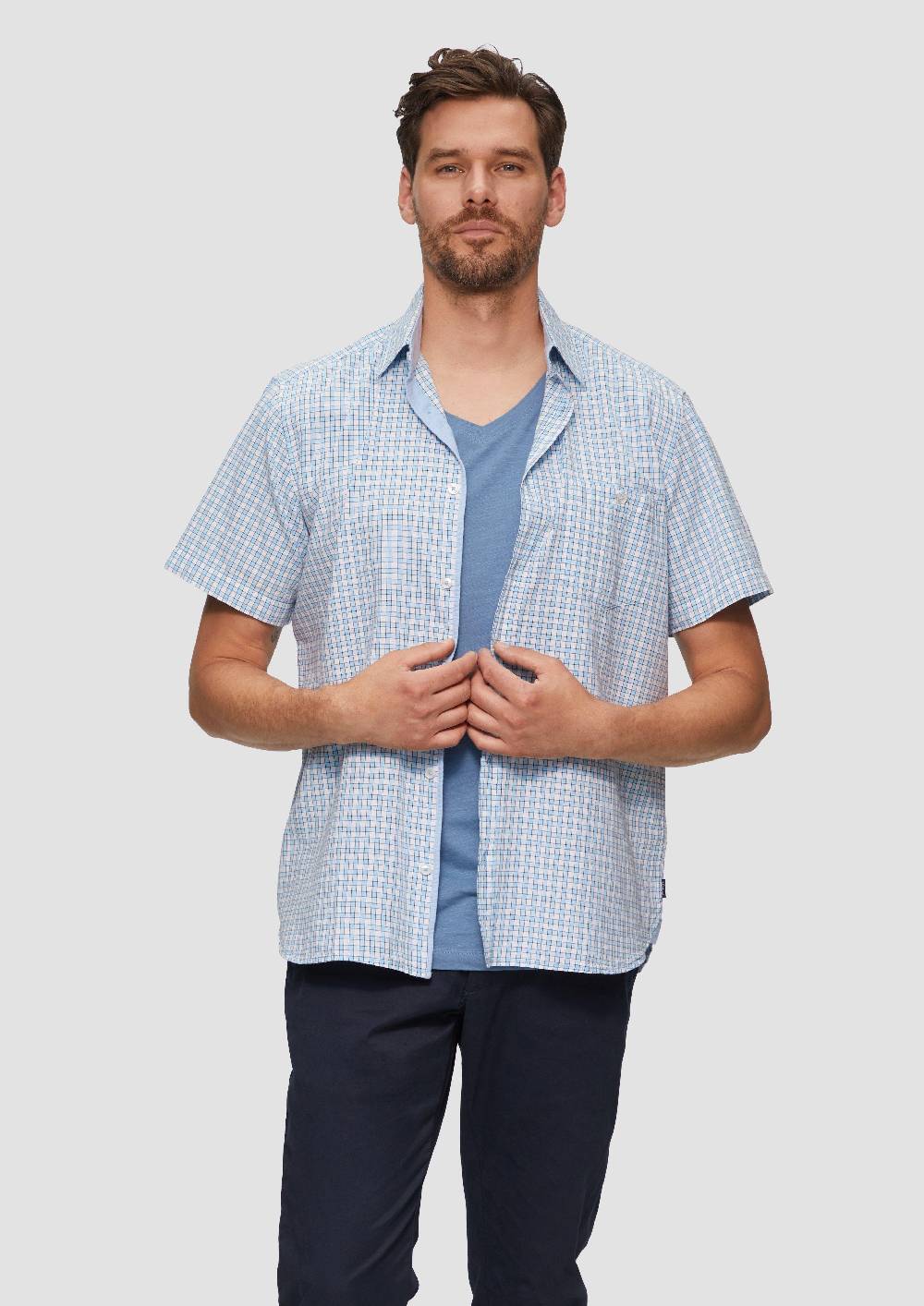 S.Oliver Kurzarmhemd Mit Kentkragen