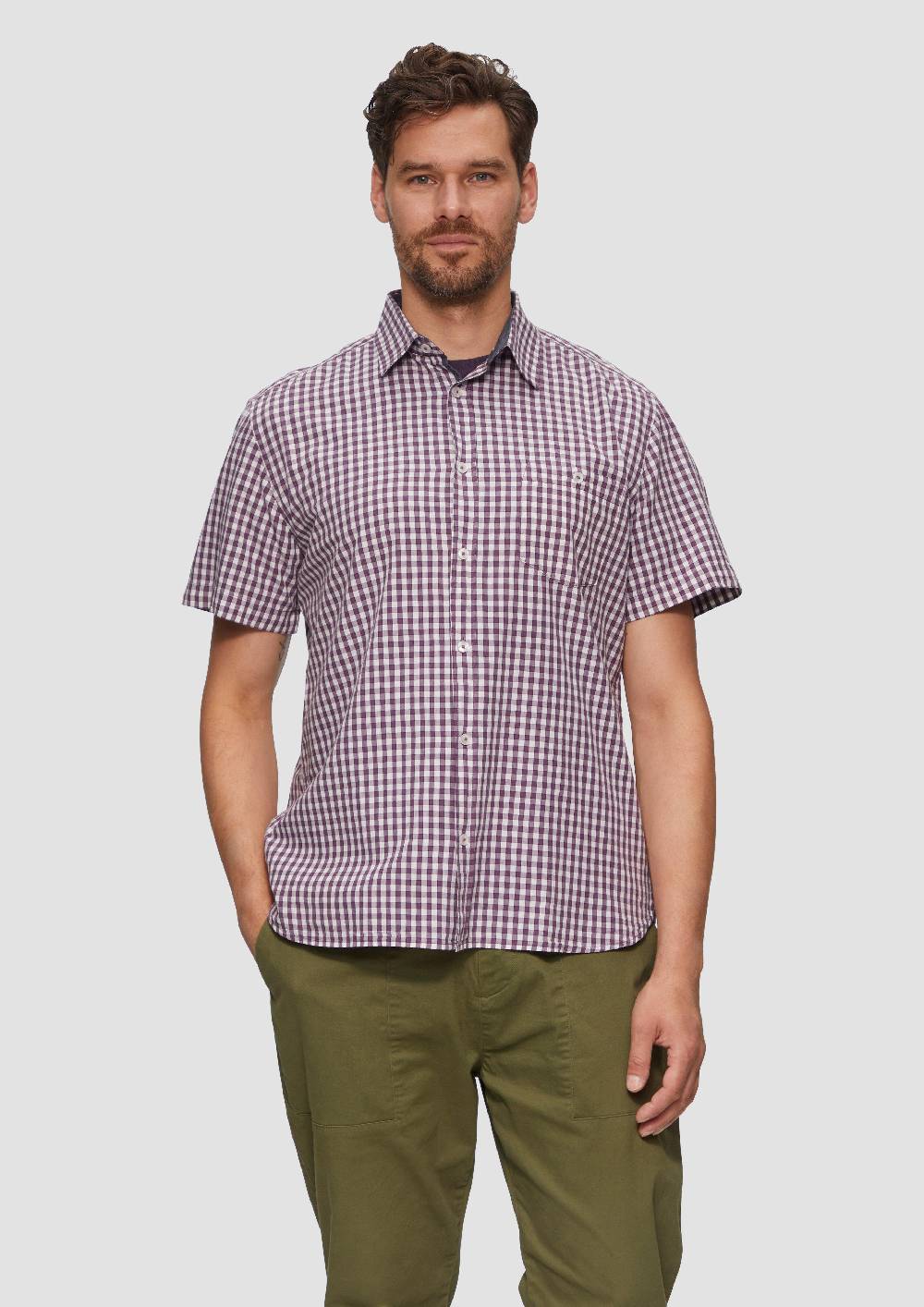 S.Oliver Kurzarmhemd Mit Kentkragen