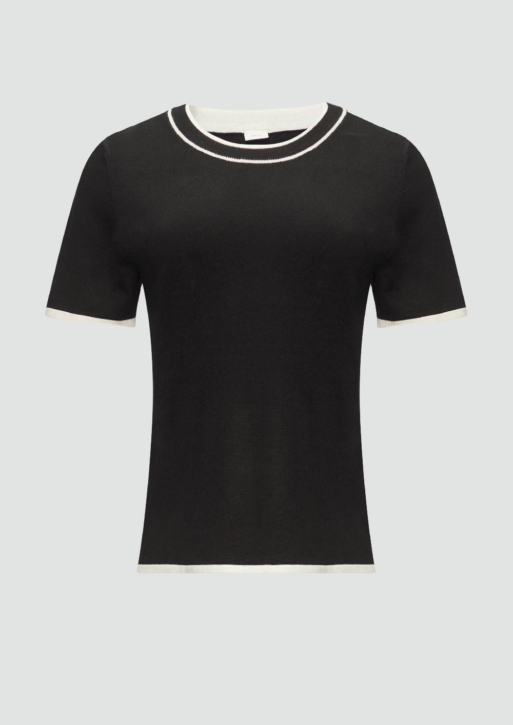 S.Oliver Kurzarmpullover Mit Kontrast-Detail