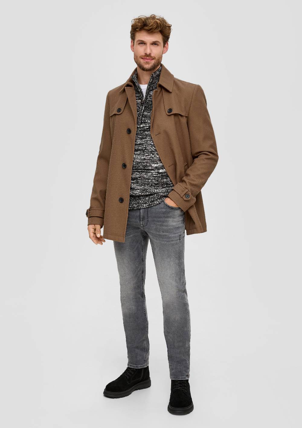 S.Oliver Kurzer Mantel Aus Viskosemix