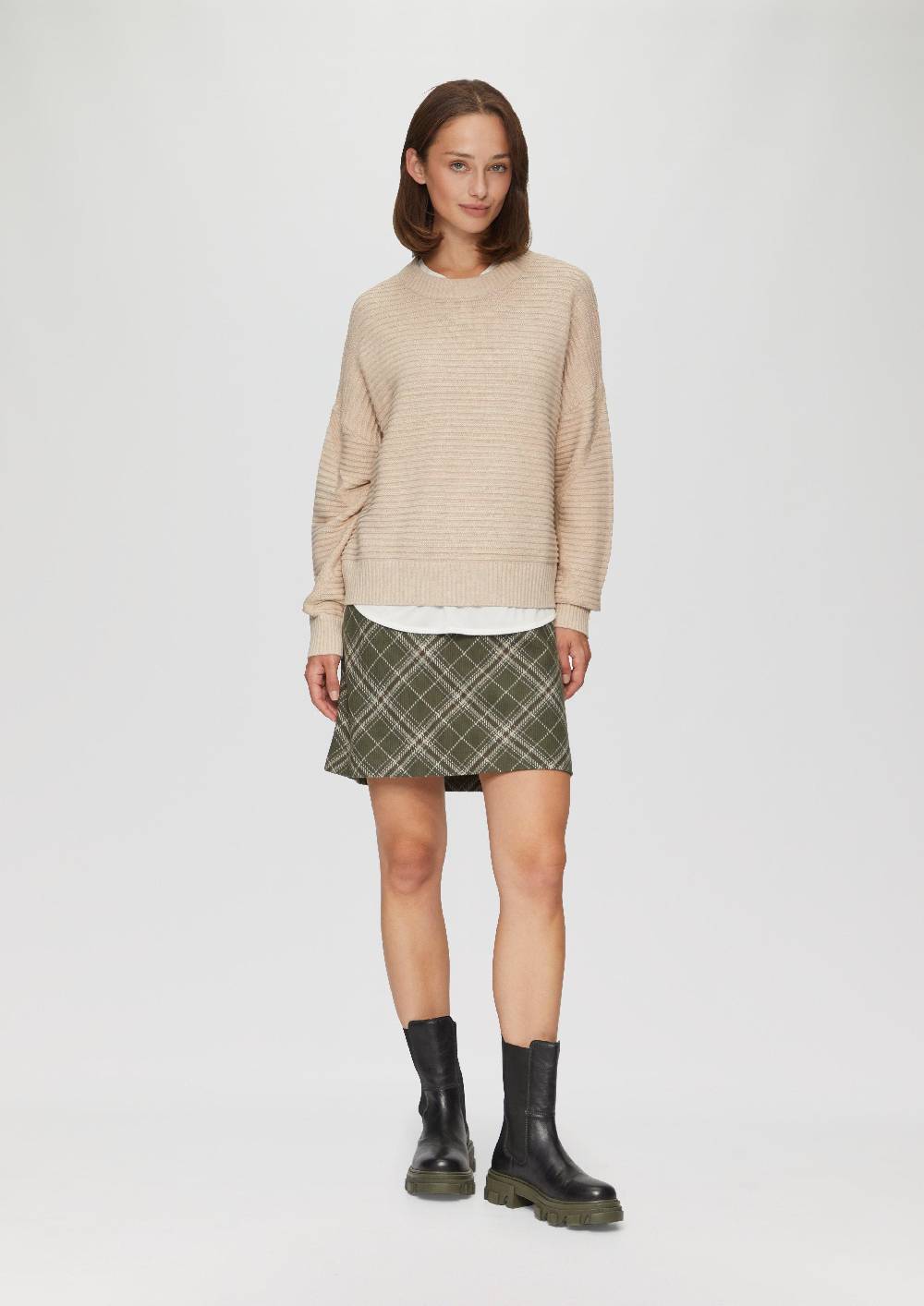 S.Oliver Kurzer Rock Mit Web-Karo