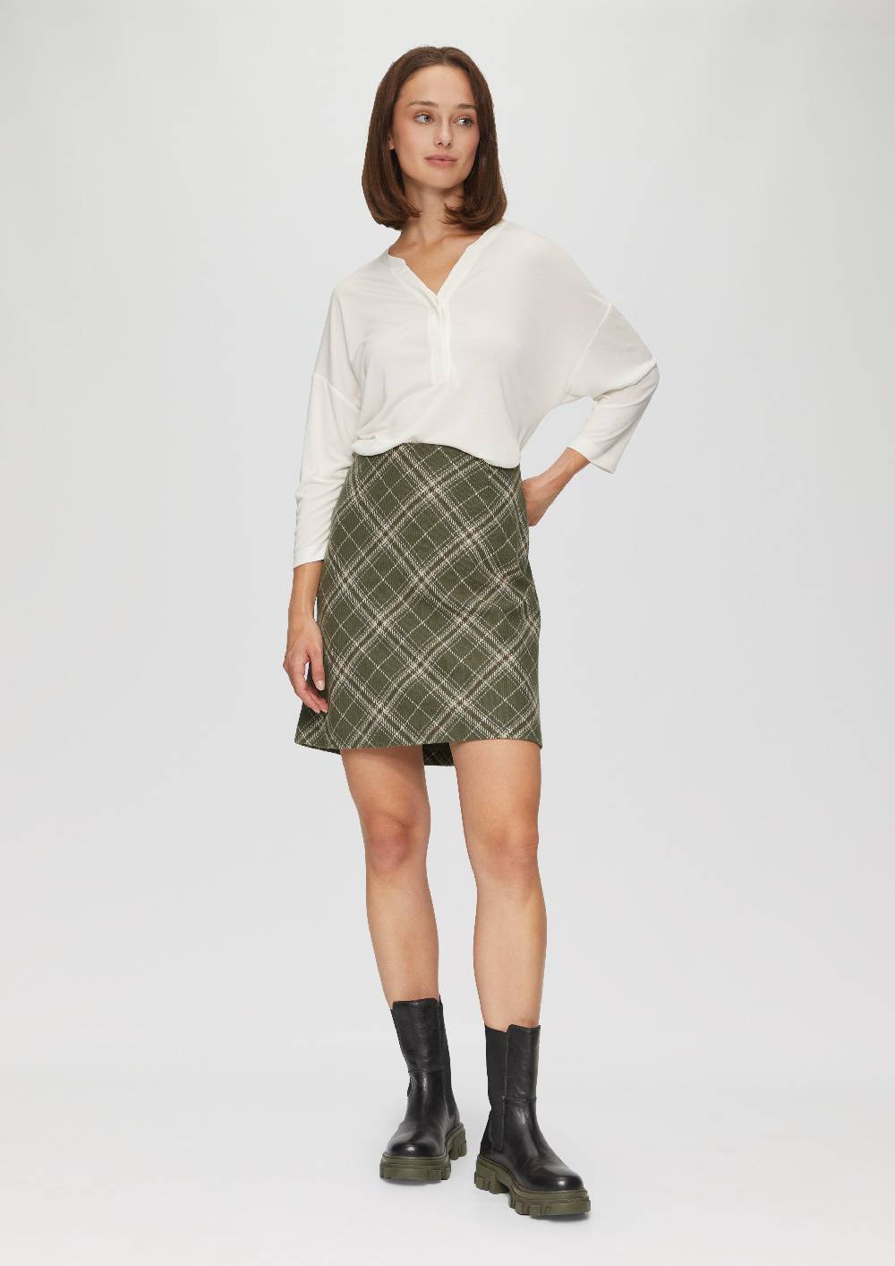 S.Oliver Kurzer Rock Mit Web-Karo