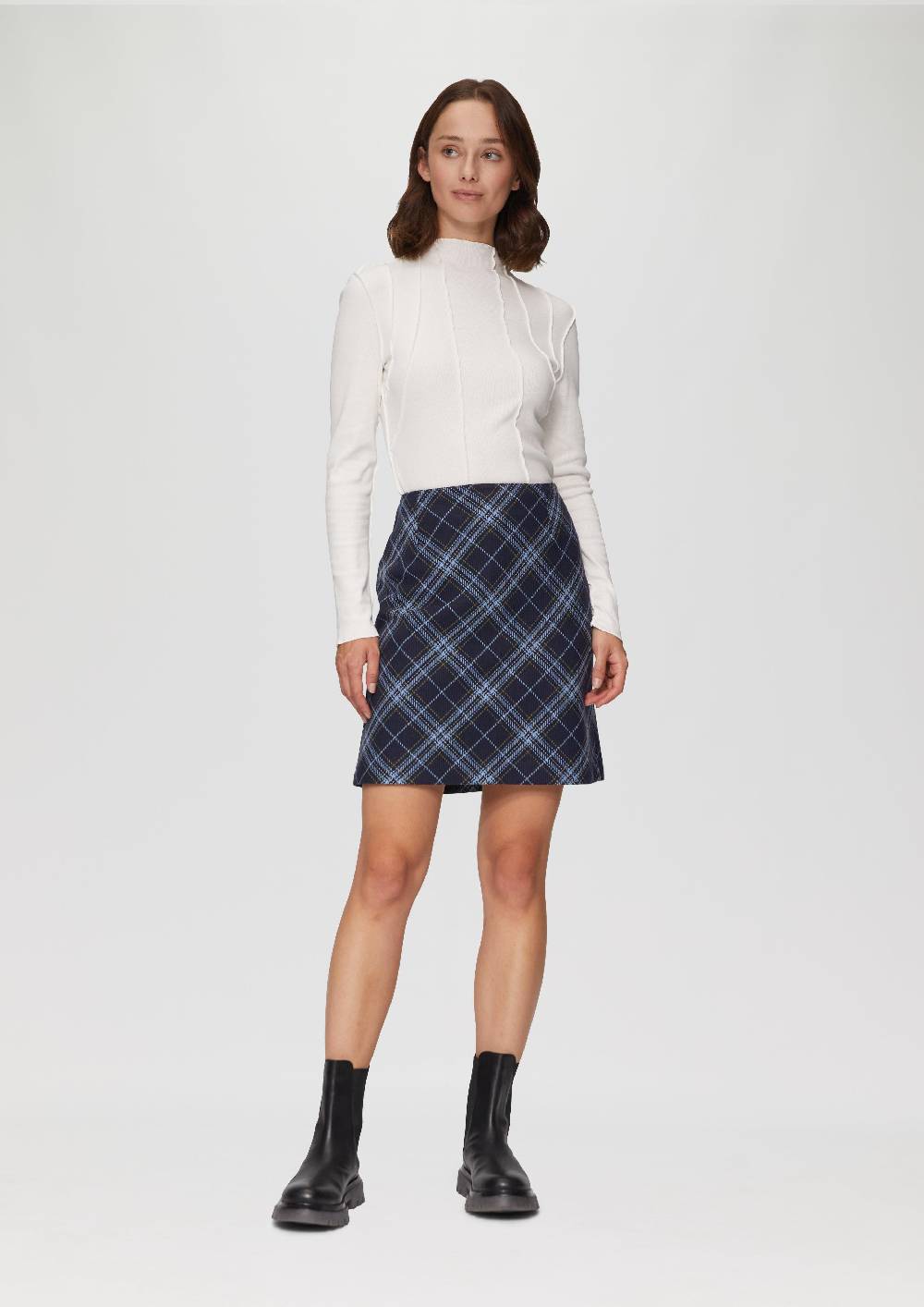 S.Oliver Kurzer Rock Mit Web-Karo