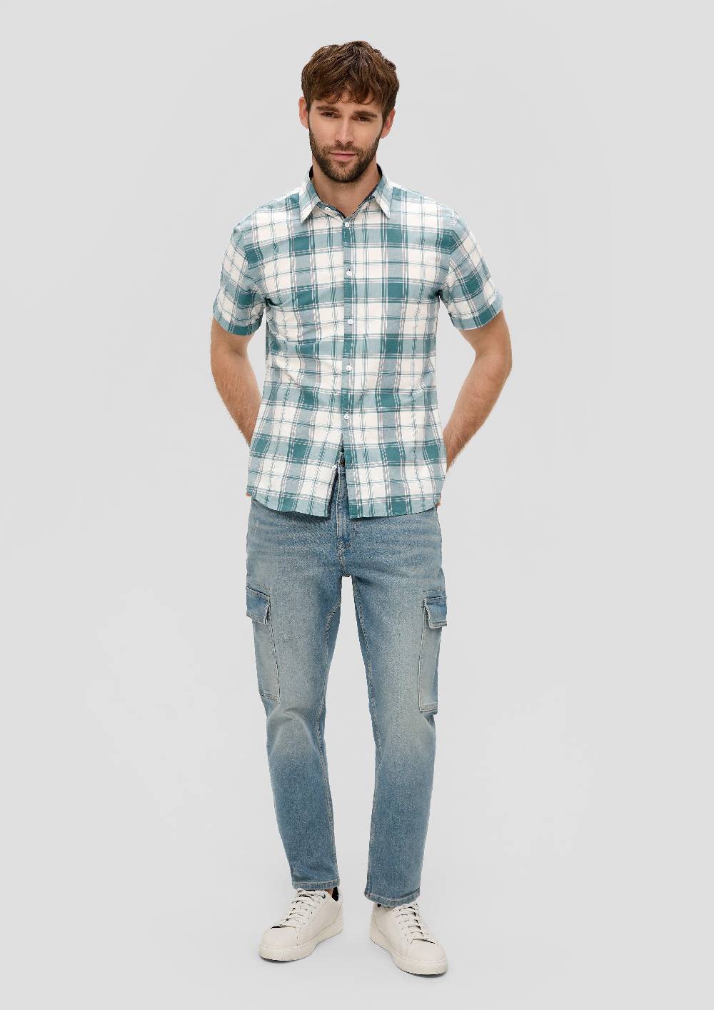 S.Oliver Kurzes Baumwollstretch-Hemd Im Slim Fit
