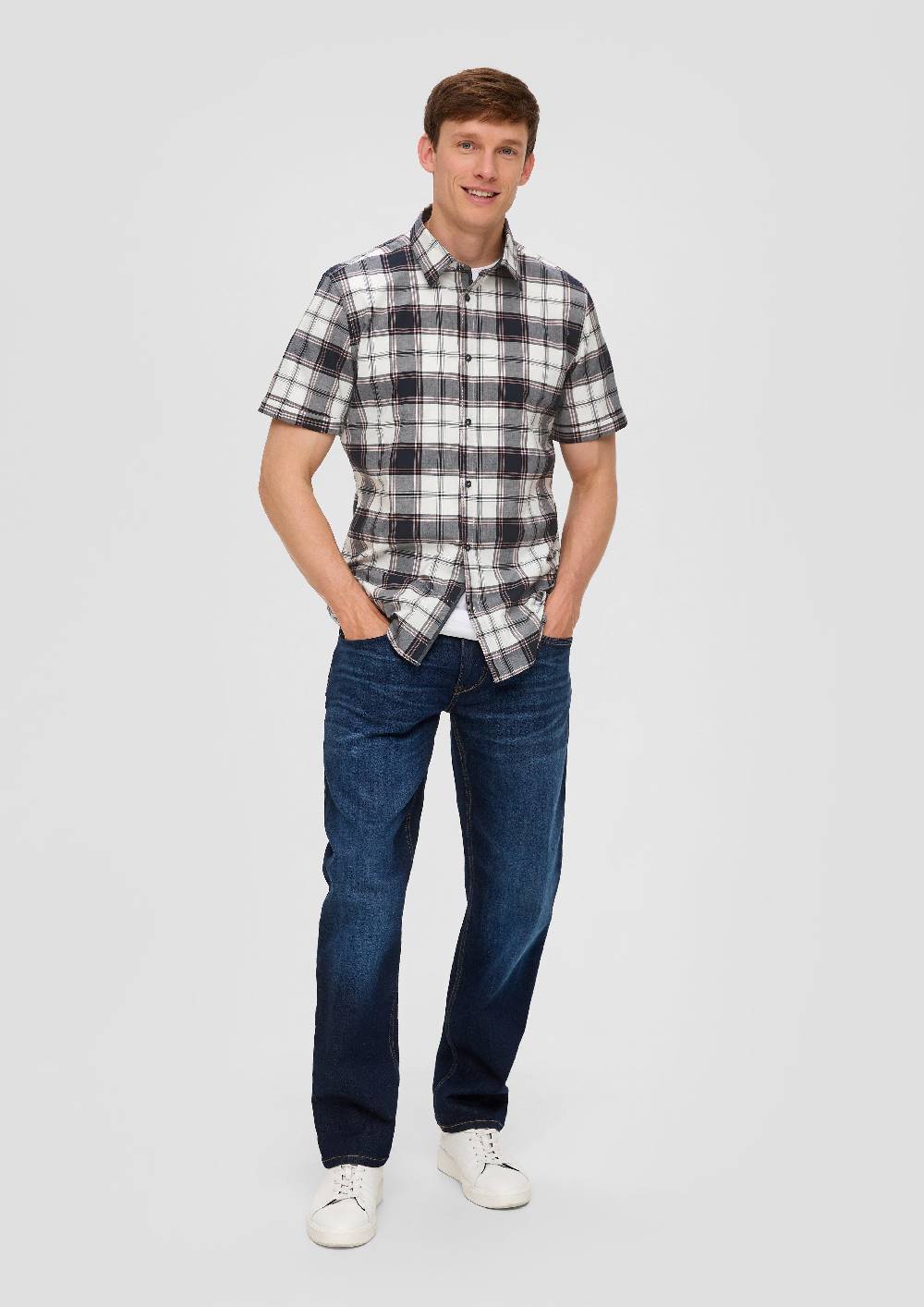 S.Oliver Kurzes Baumwollstretch-Hemd Im Slim Fit