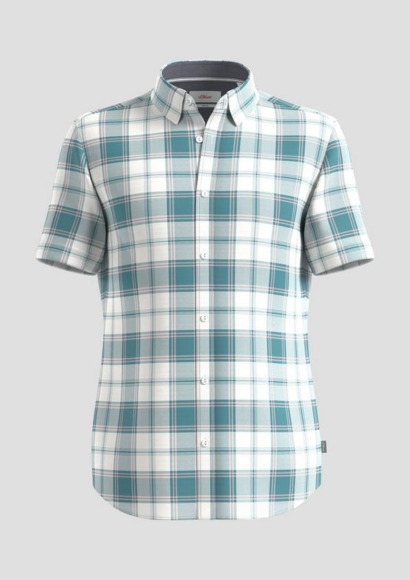 s.Oliver Kurzes Baumwollstretch-Hemd im Slim Fit