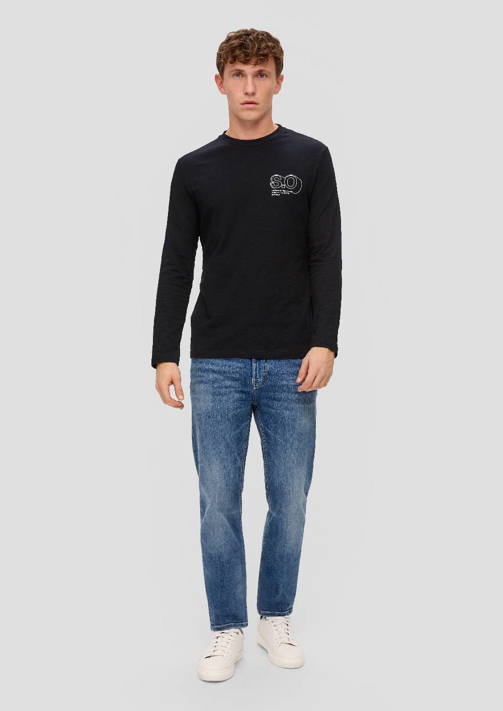 S.Oliver Langarmshirt Mit Logo-Print