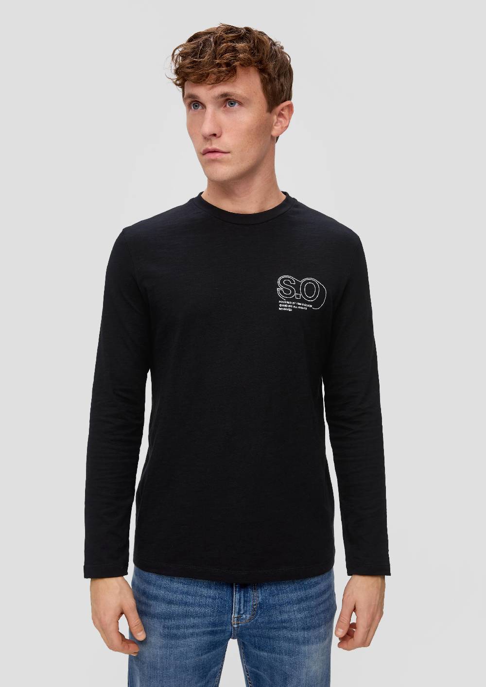 S.Oliver Langarmshirt Mit Logo-Print