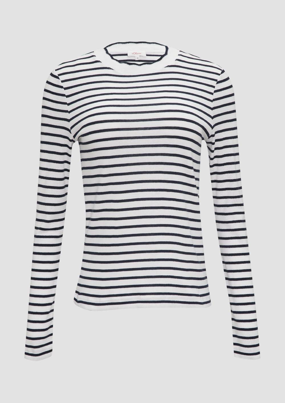 S.Oliver Langarmshirt Mit Muschelkante