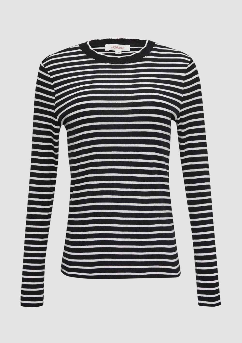 S.Oliver Langarmshirt Mit Muschelkante