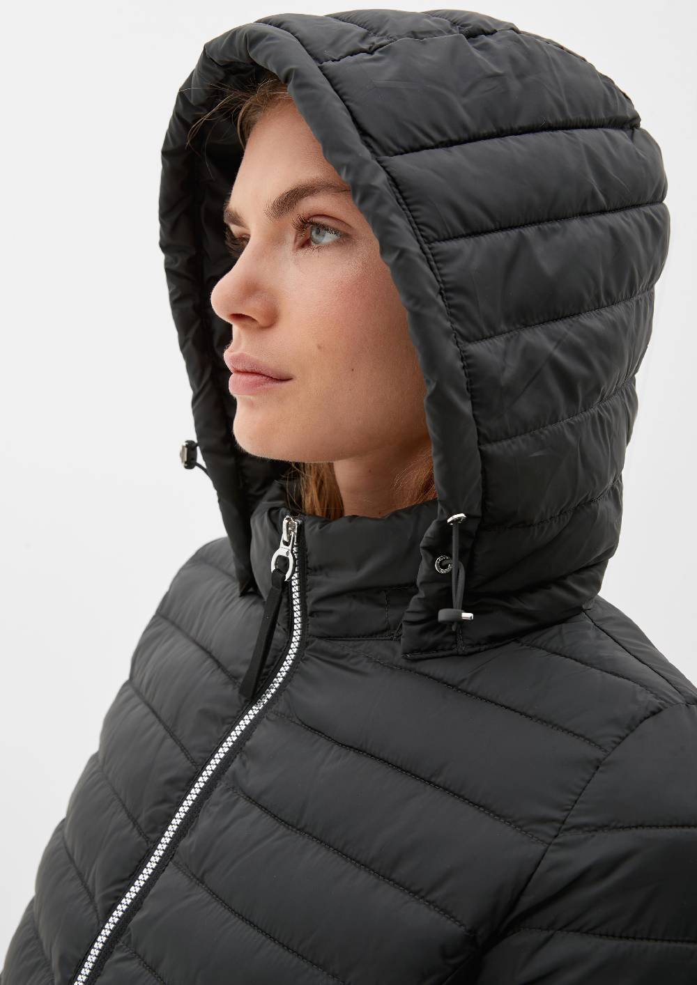 S.Oliver Lange Steppjacke Mit Abnehmbarer Kapuze