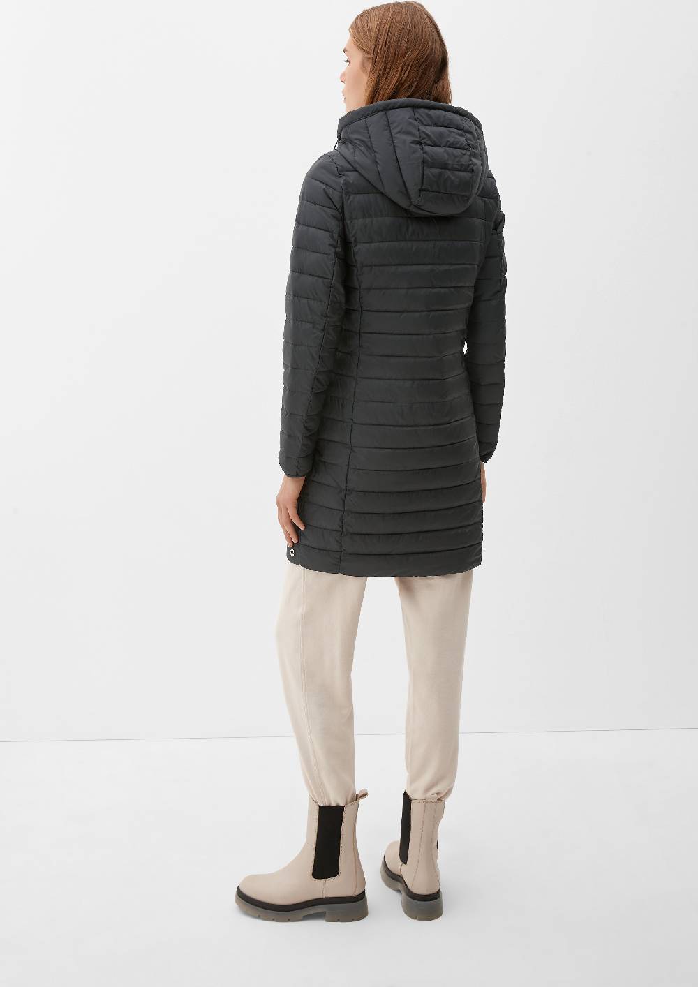 S.Oliver Lange Steppjacke Mit Abnehmbarer Kapuze