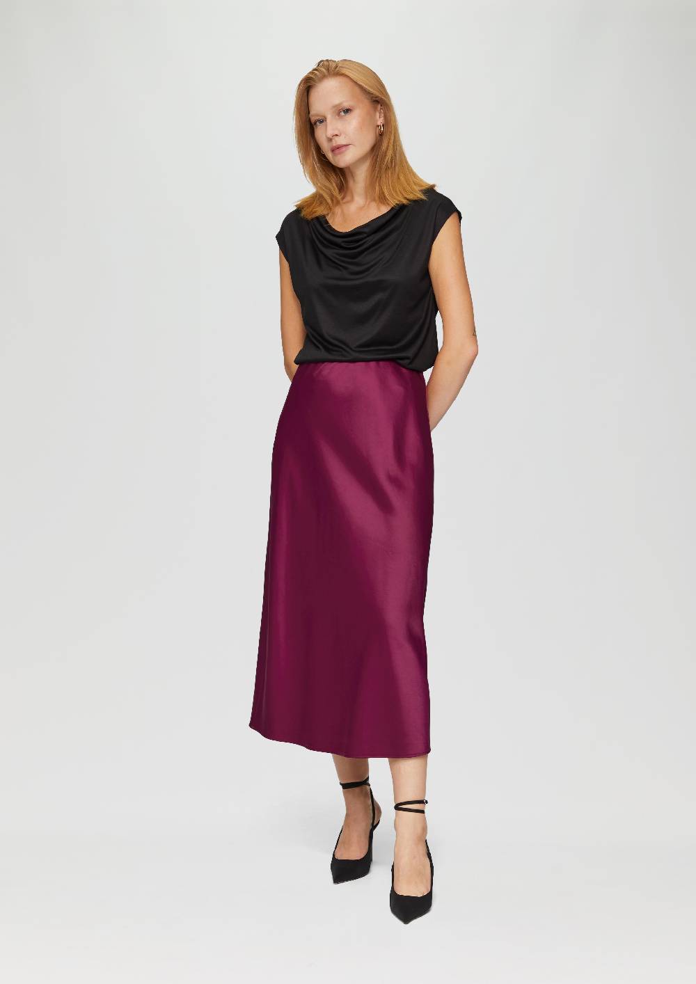 S.Oliver Langer Rock Aus Satin