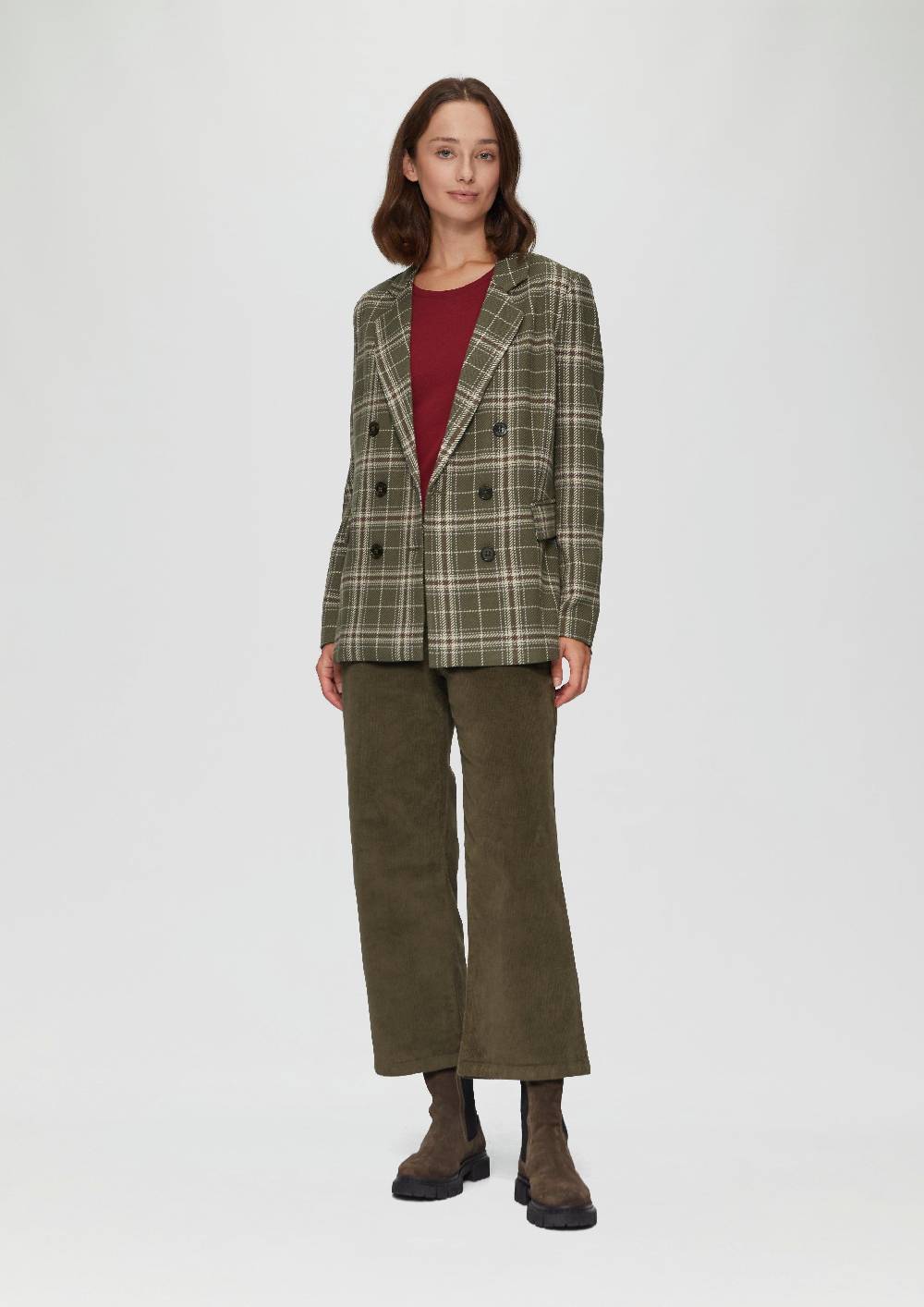 S.Oliver Langer Twillblazer Mit Karomuster