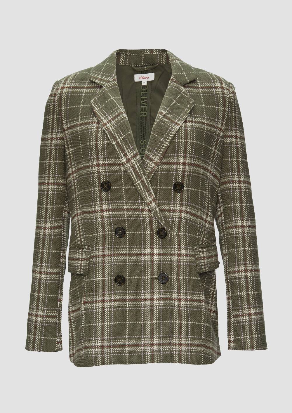 S.Oliver Langer Twillblazer Mit Karomuster