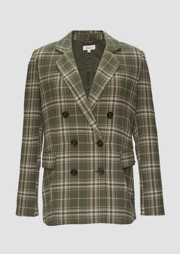 s.Oliver Langer Twillblazer mit Karomuster