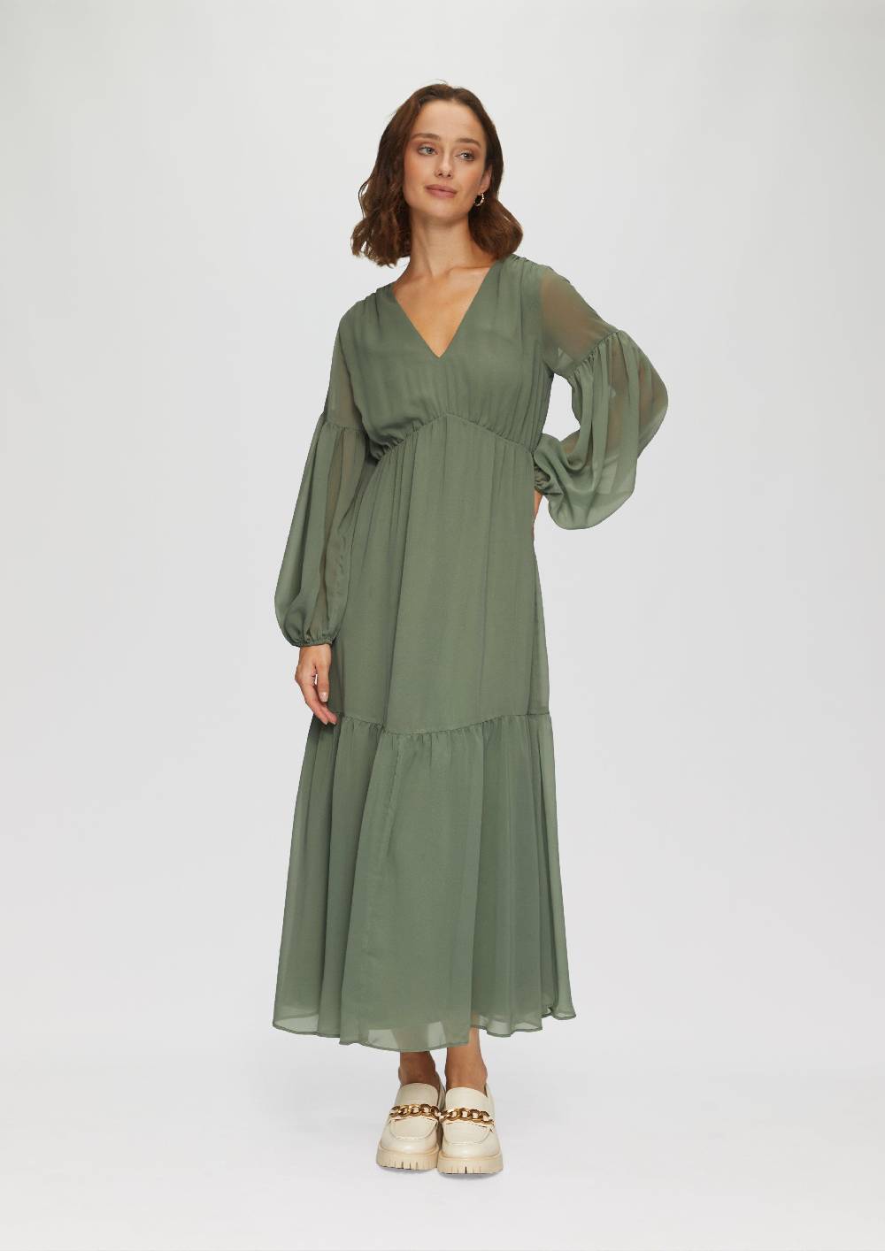 S.Oliver Langes Chiffonkleid Im Boho-Stil