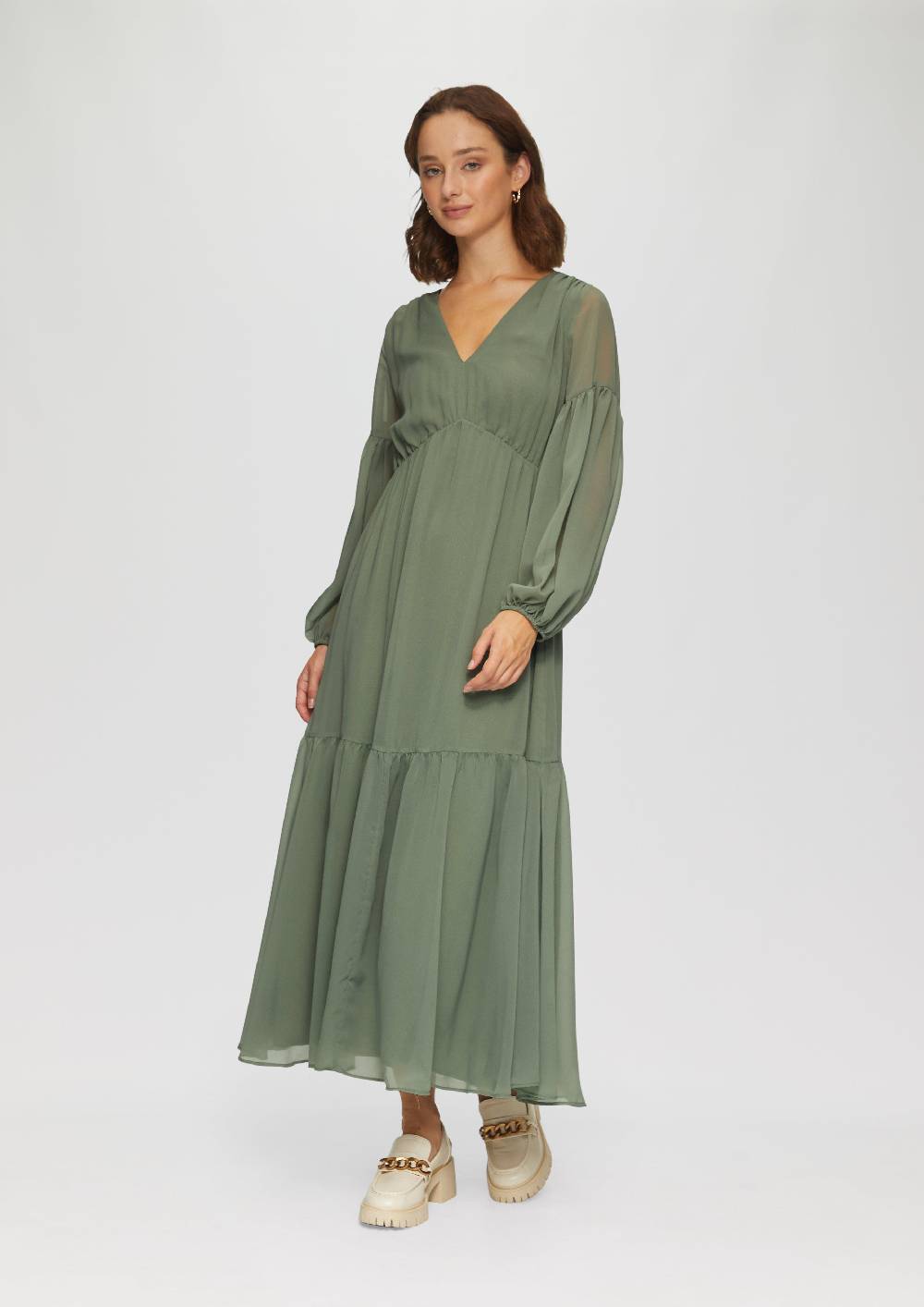 S.Oliver Langes Chiffonkleid Im Boho-Stil