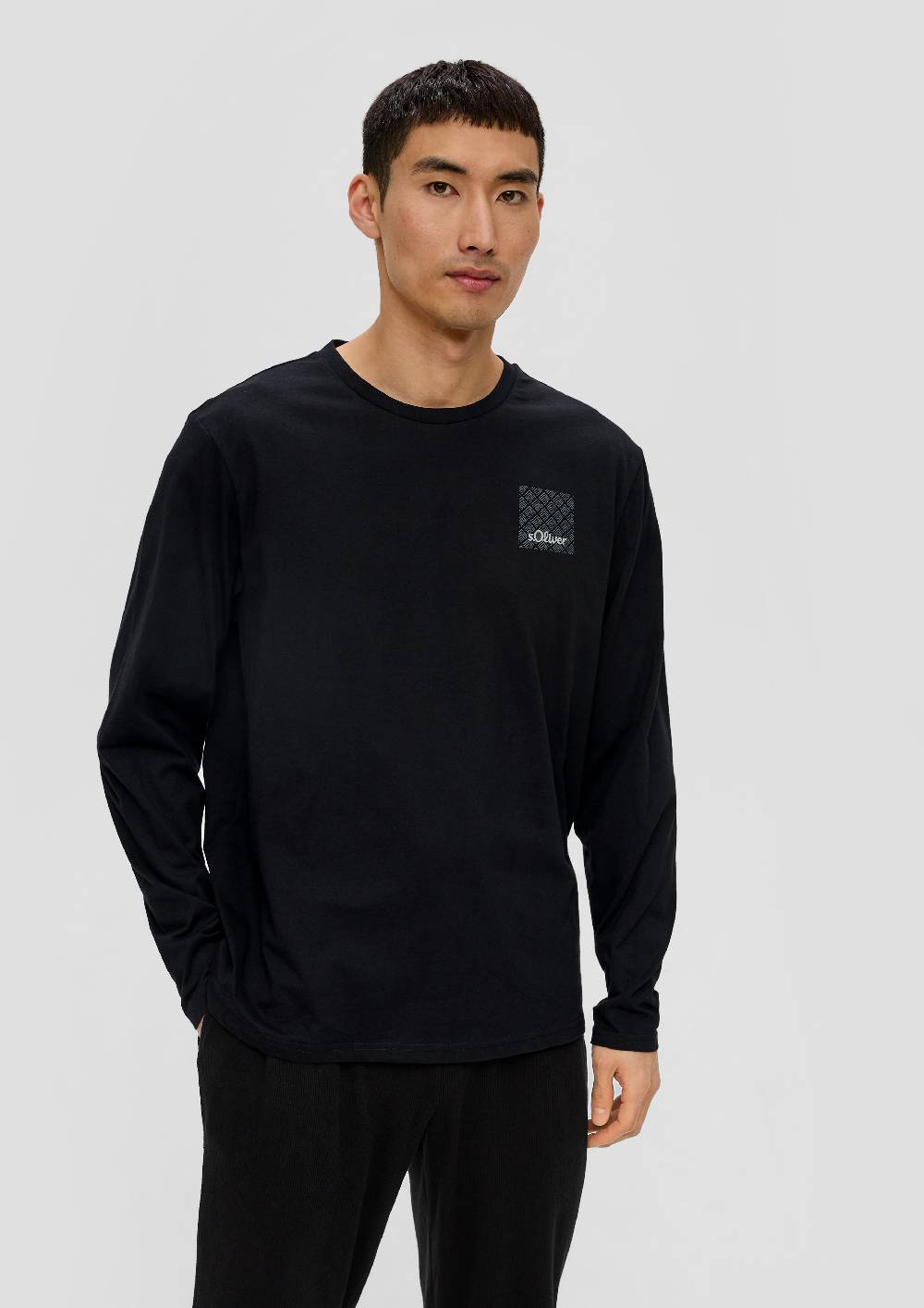 S.Oliver Langes Pyjama-Shirt Mit Logoprint