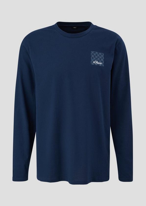 s.Oliver Langes Pyjama-Shirt mit Logoprint