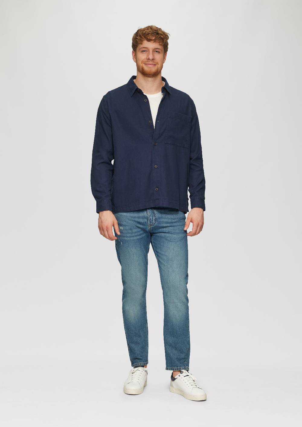 S.Oliver Lässiges Overshirt Mit Fischgrat-Struktur