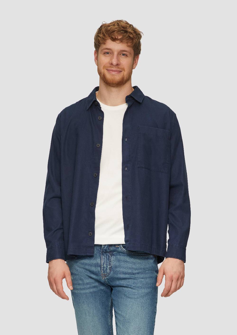 S.Oliver Lässiges Overshirt Mit Fischgrat-Struktur