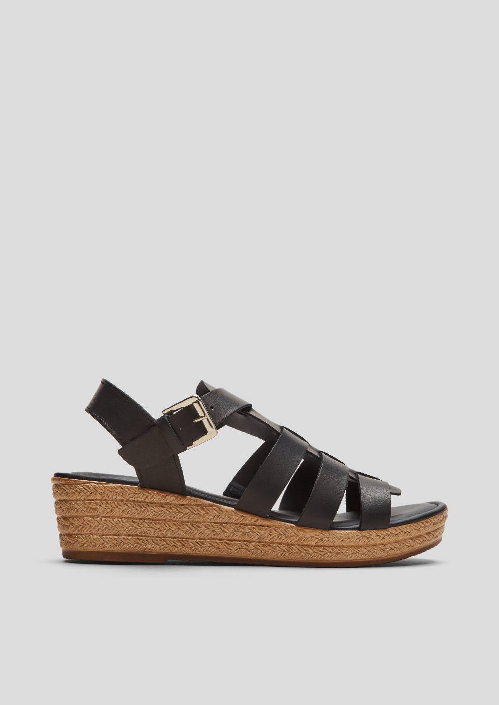 S.Oliver Leder-Sandalen Mit Keilabsatz