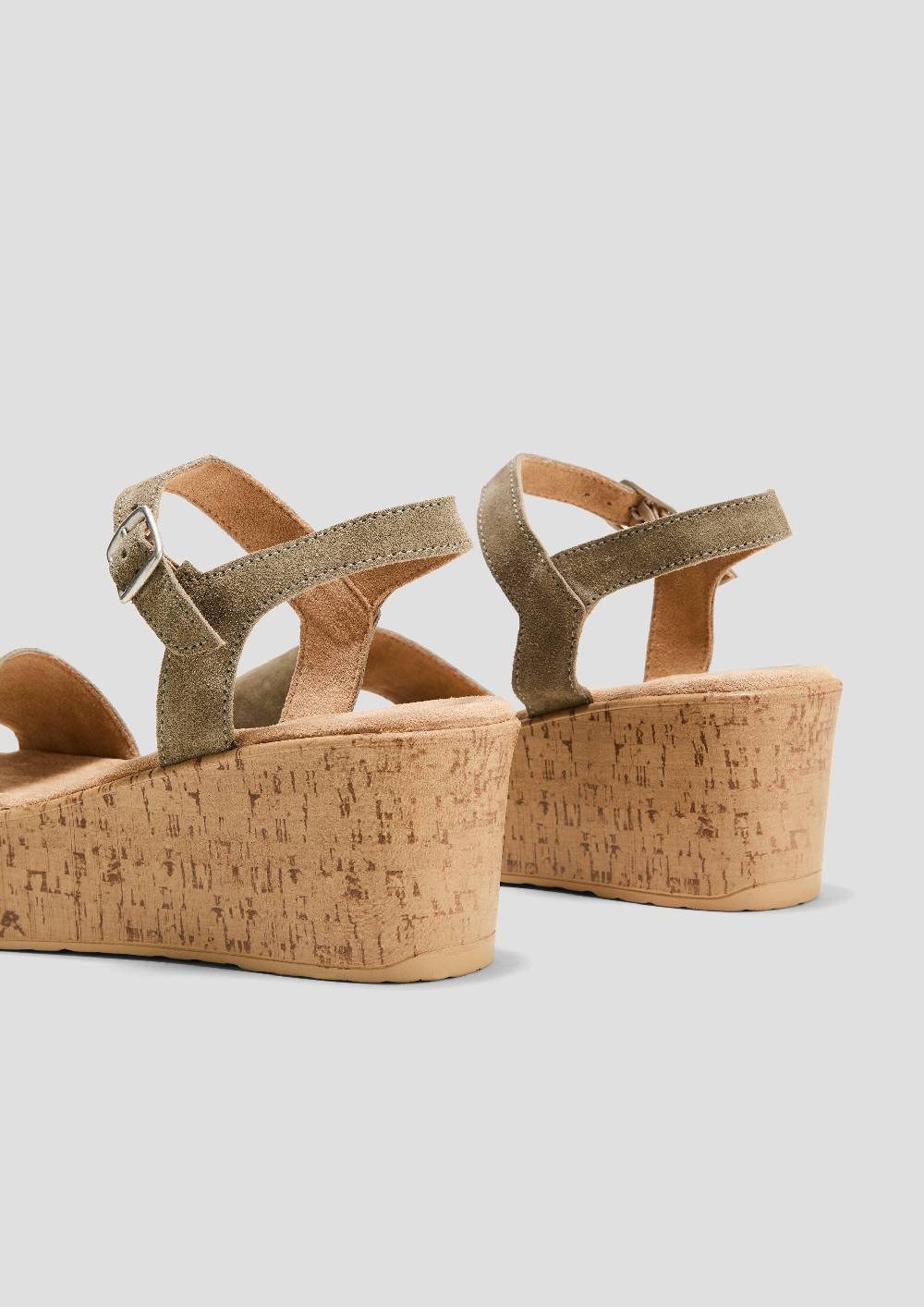 S.Oliver Leder-Sandalen Mit Keilabsatz