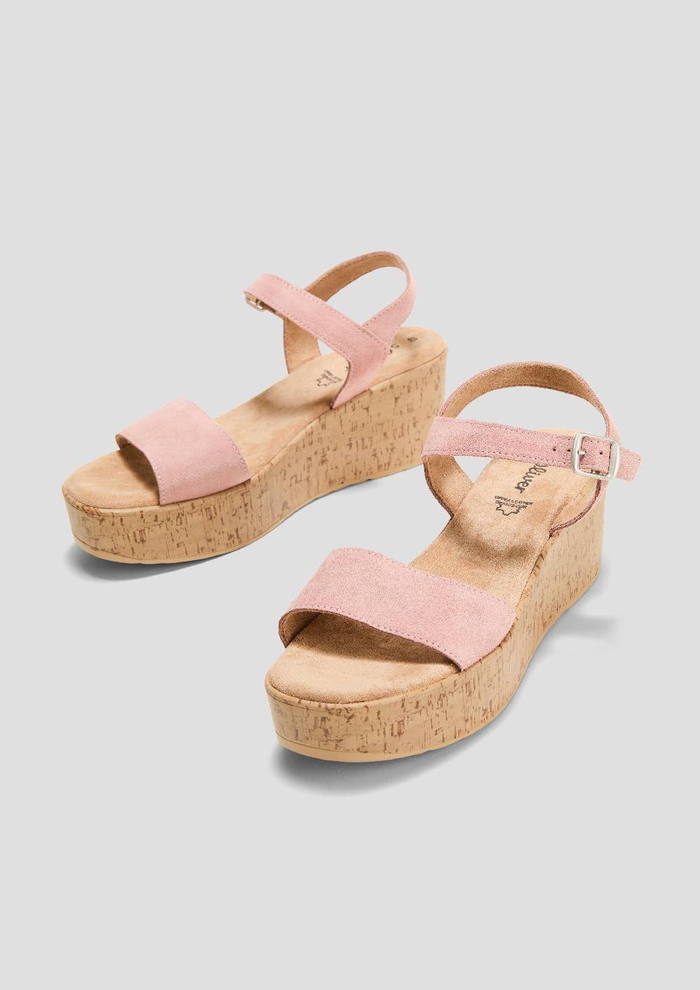 S.Oliver Leder-Sandalen Mit Keilabsatz