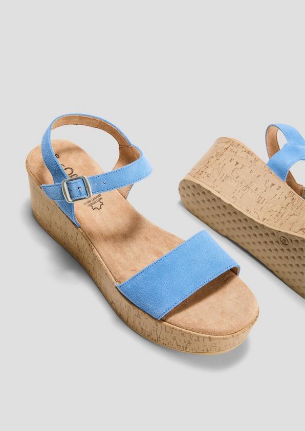 s.Oliver Leder-Sandalen mit Keilabsatz