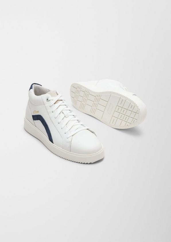 s.Oliver Leder-Sneaker mit Kontrast-Details