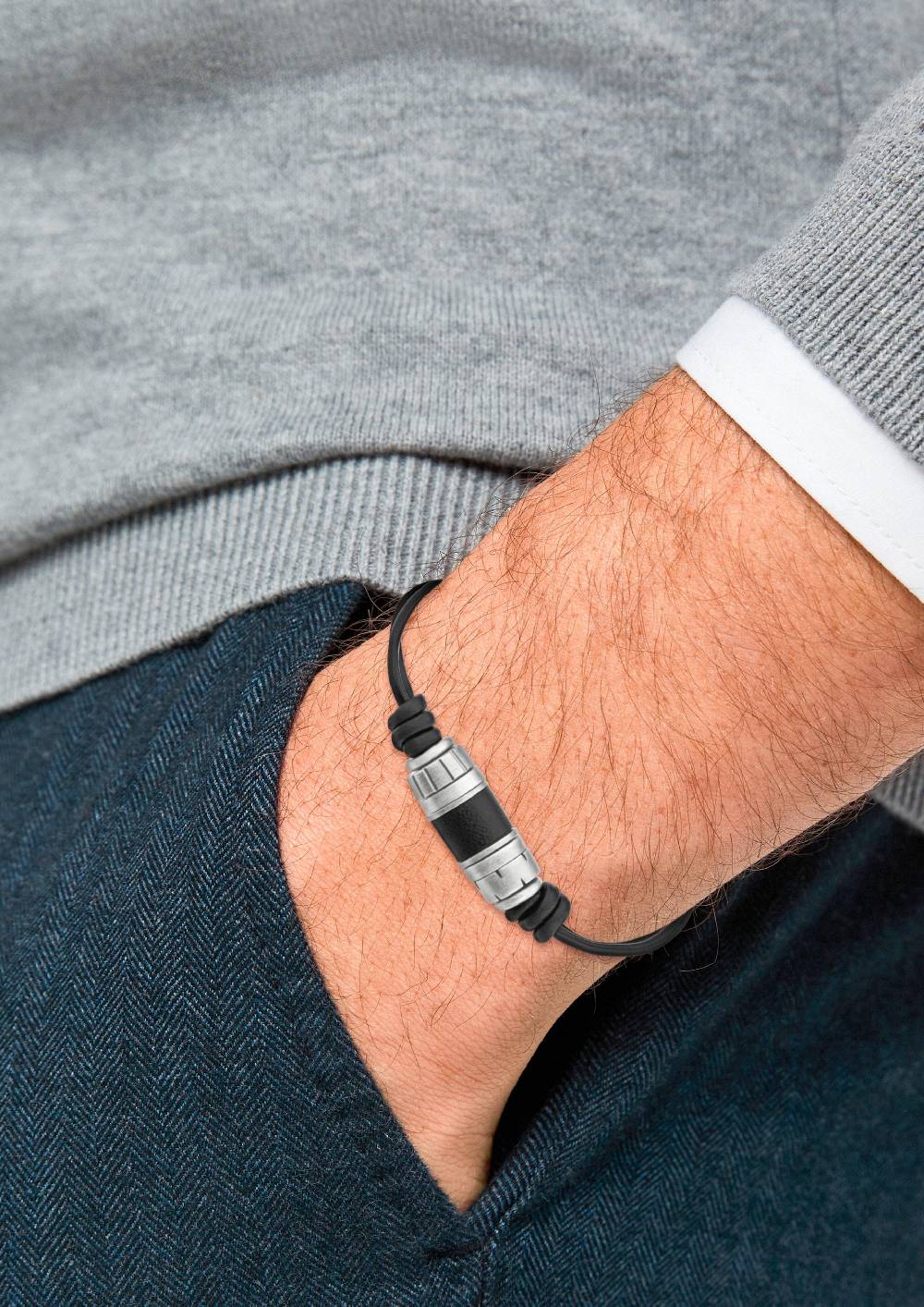 S.Oliver Lederarmband Mit Beads-Detail