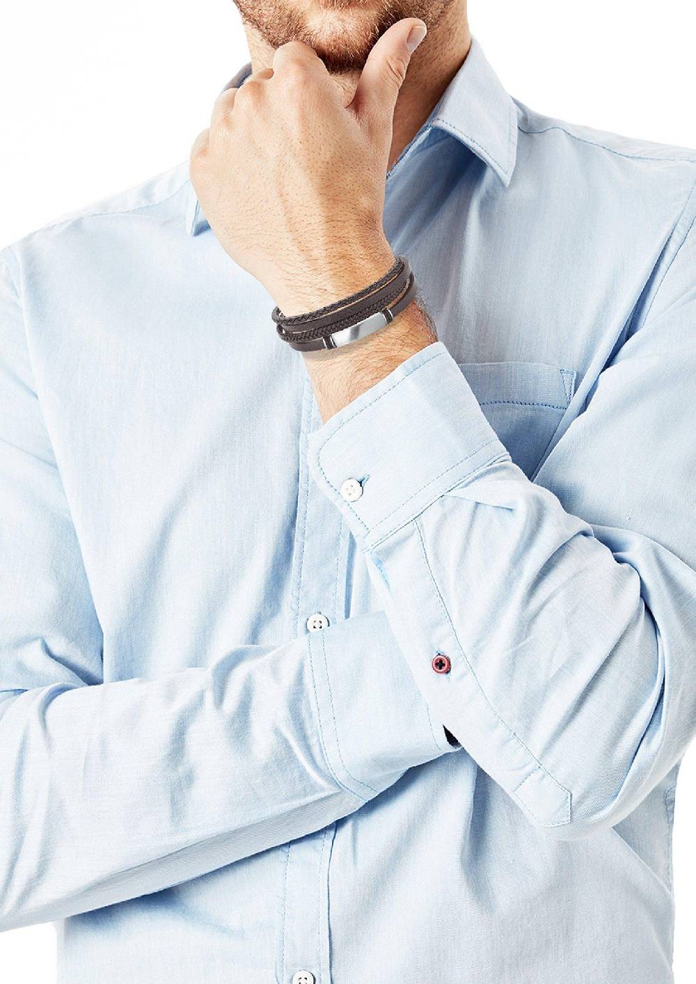 S.Oliver Lederarmband Mit Edelstahl