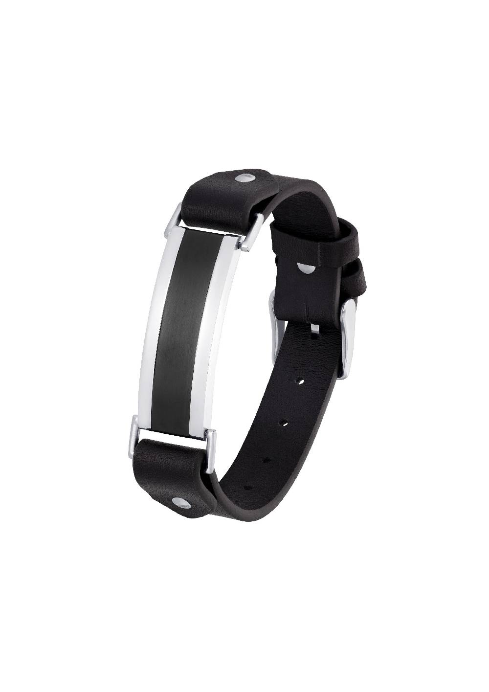 S.Oliver Lederarmband Mit Ident-Platte