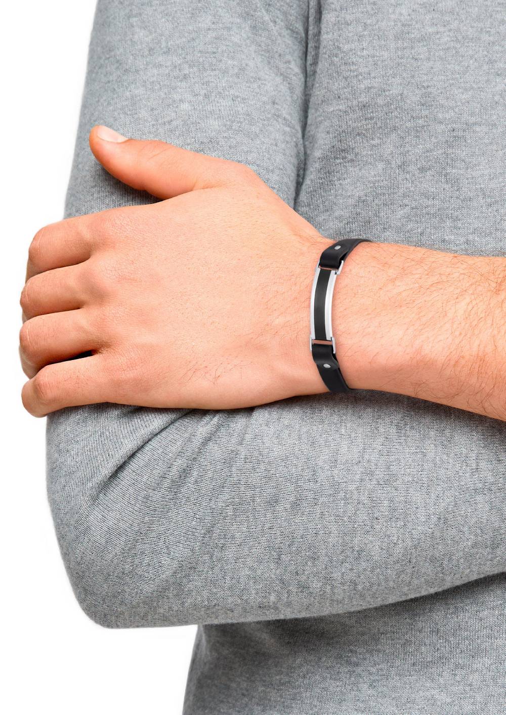 S.Oliver Lederarmband Mit Ident-Platte