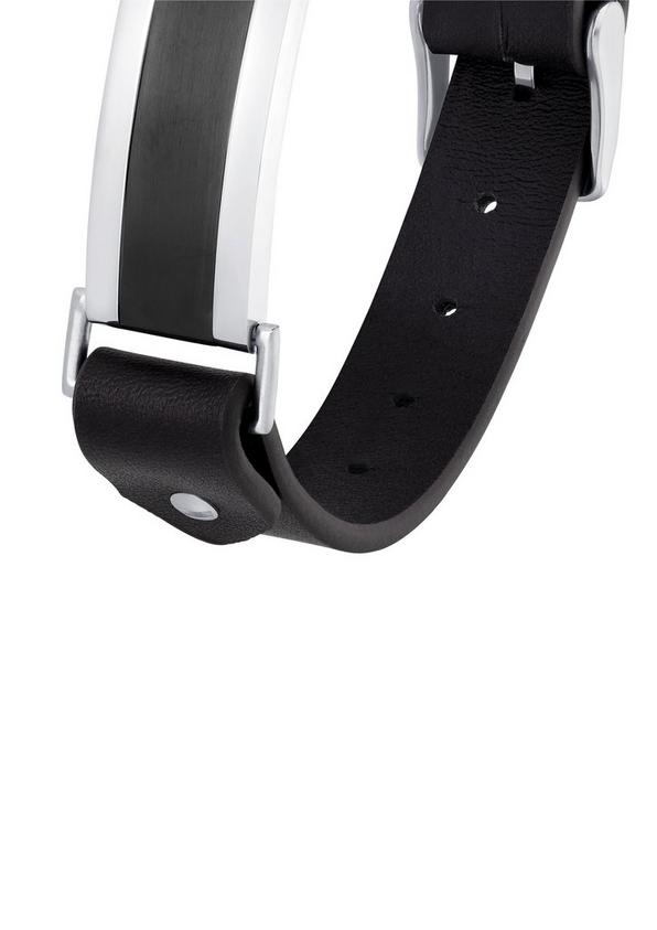 s.Oliver Lederarmband mit Ident-Platte