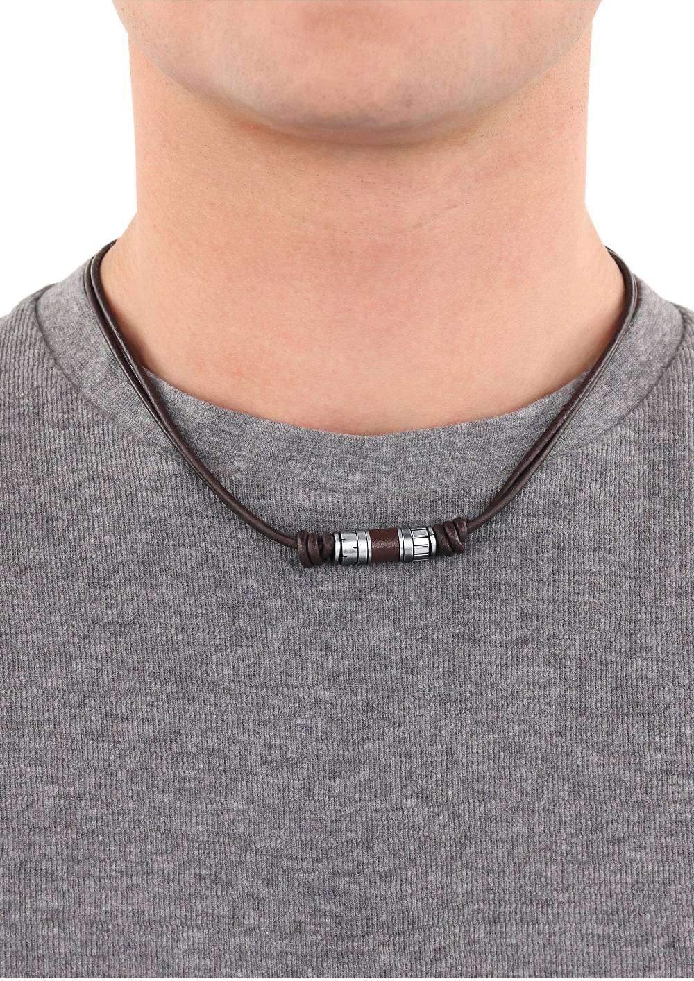 S.Oliver Ledercollier Mit Edelstahl-Beads