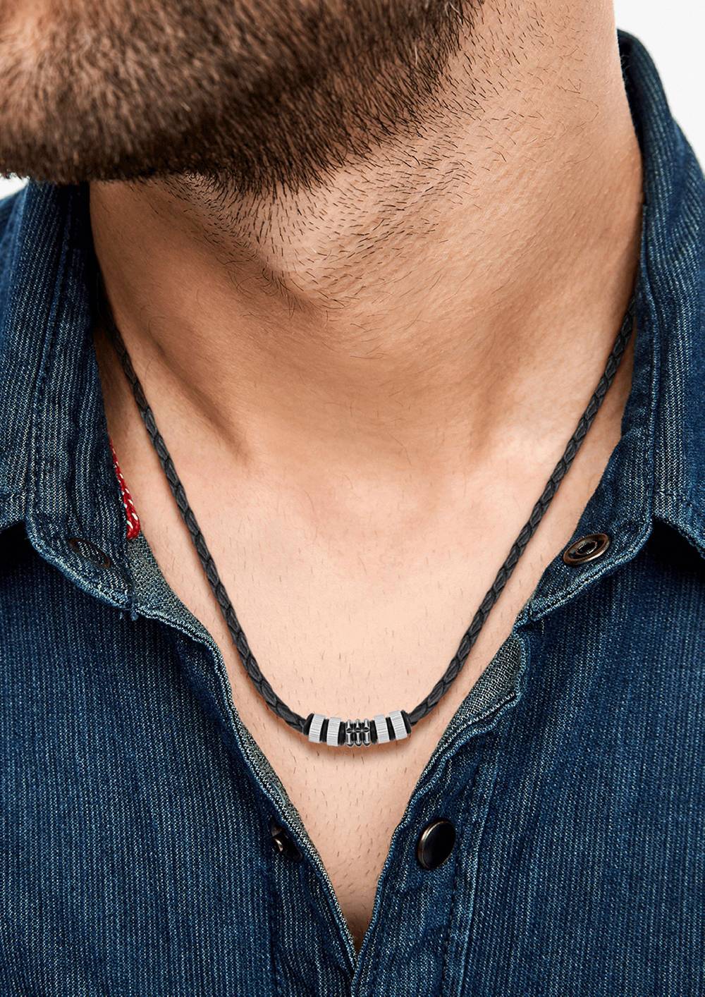 S.Oliver Ledercollier Mit Edelstahl-Beads