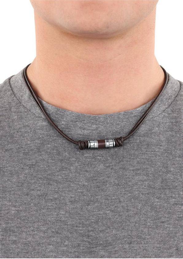 s.Oliver Ledercollier mit Edelstahl-Beads