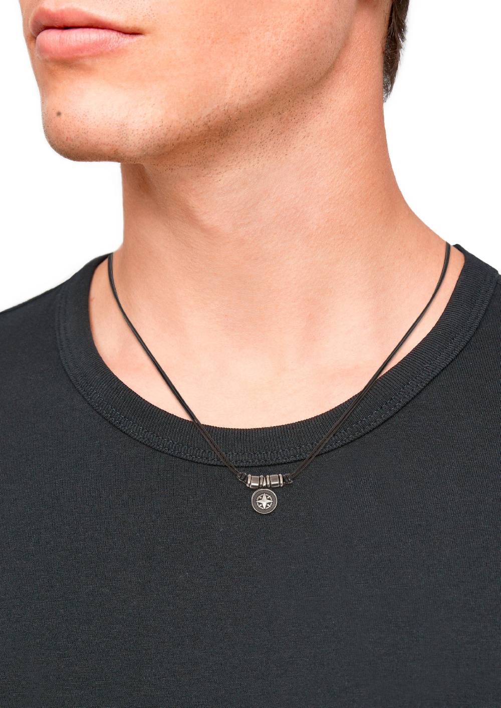 S.Oliver Lederkette Mit Kompass-Anhänger