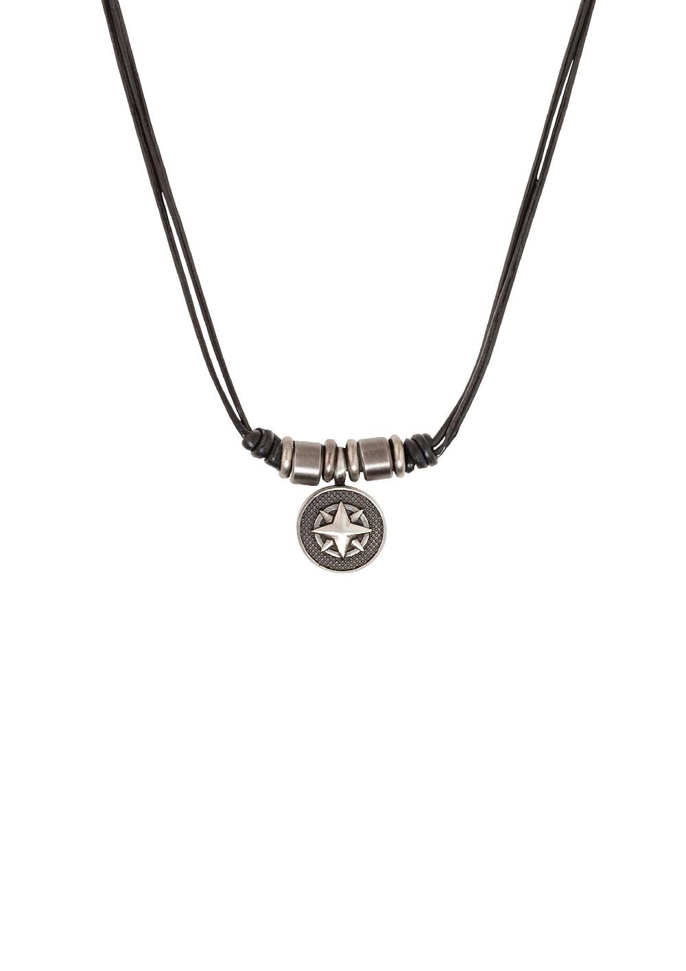 S.Oliver Lederkette Mit Kompass-Anhänger